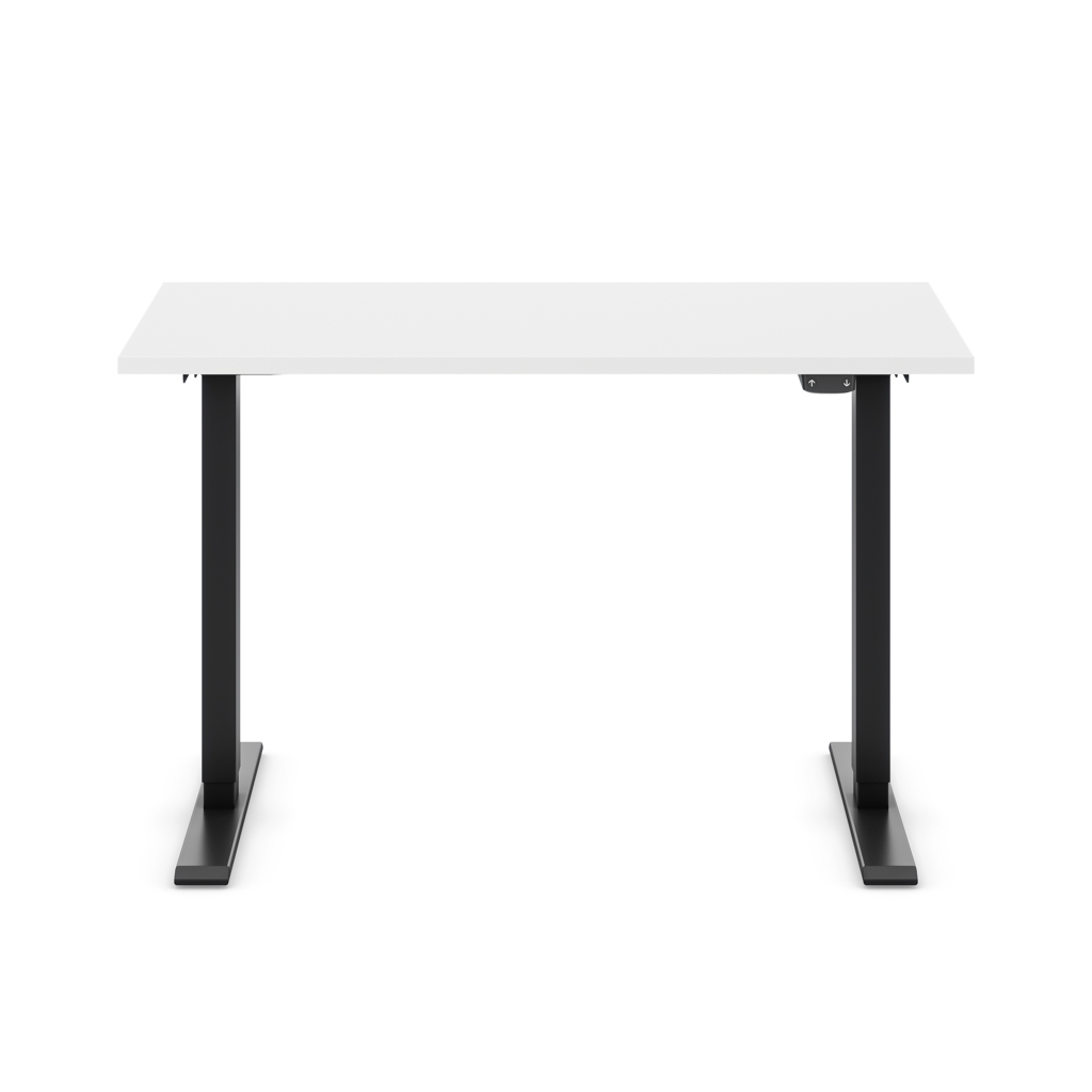 Höhenverstellbarer Schreibtisch Ecolift® Weiß Dekor/Schwarz 118x58