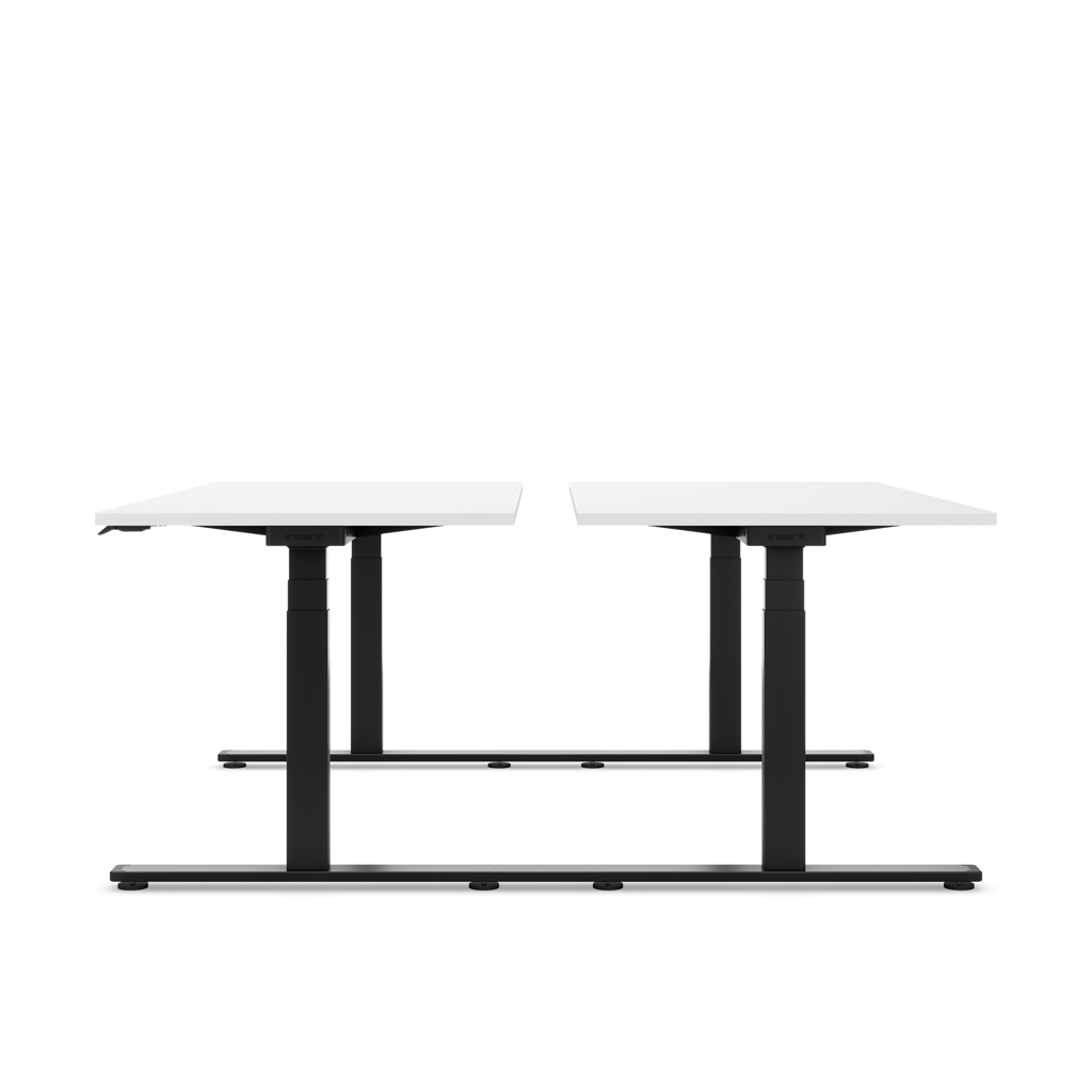 Höhenverstellbarer Team-Schreibtisch Masterlift® Flex Light, Weiss/Schwarz 120x80