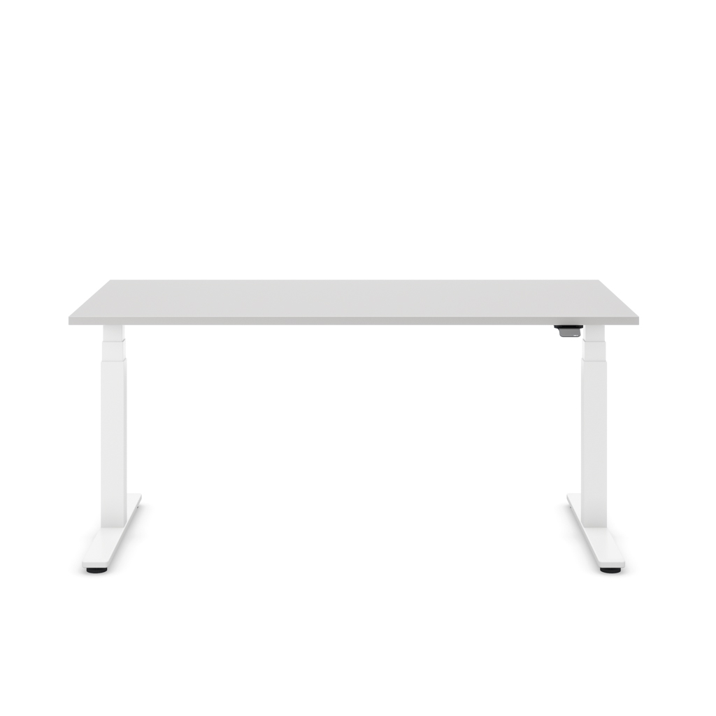 Höhenverstellbarer Schreibtisch Masterlift® Flex Basic, Lichtgrau Dekor/Weiss 180x80
