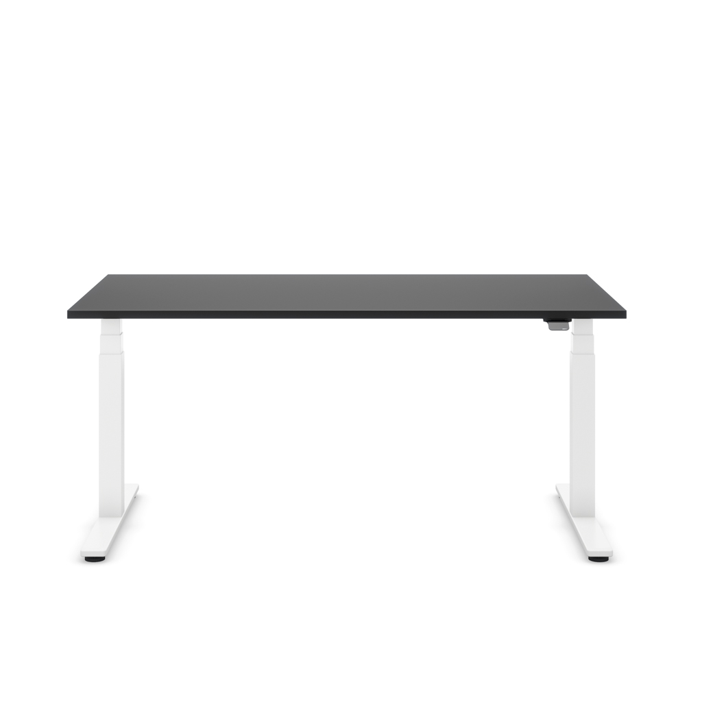 Höhenverstellbarer Schreibtisch Masterlift® Flex Basic, Schwarz Dekor/Weiss 120x80