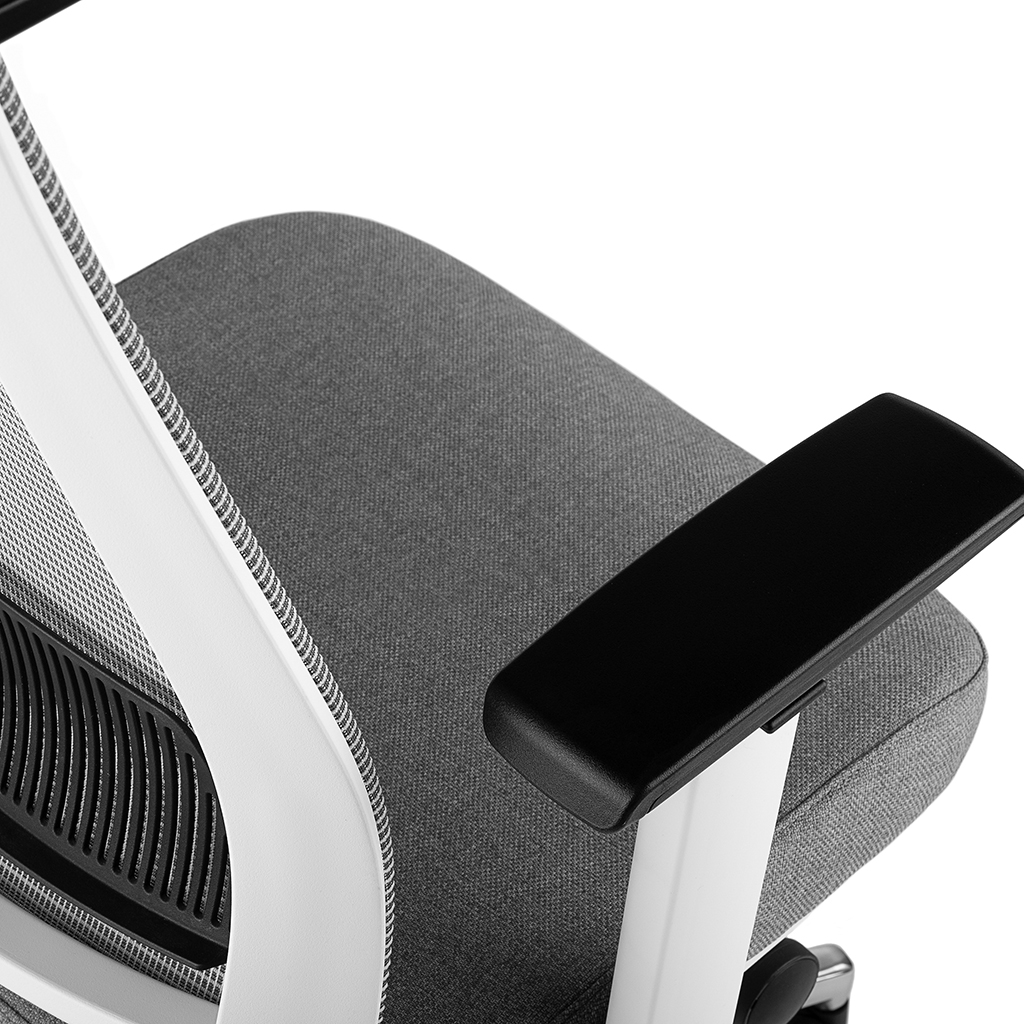 Inwerk Teamo® Original Plus - Bürostuhl mit Kopfstütze, Weiß/Grau