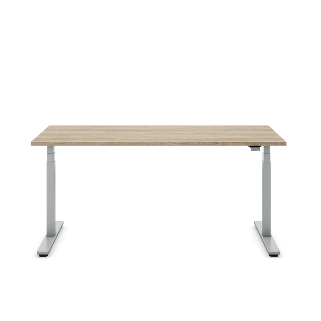 Höhenverstellbarer Schreibtisch Masterlift® Flex Light, Eiche Dekor/Silber 160x80