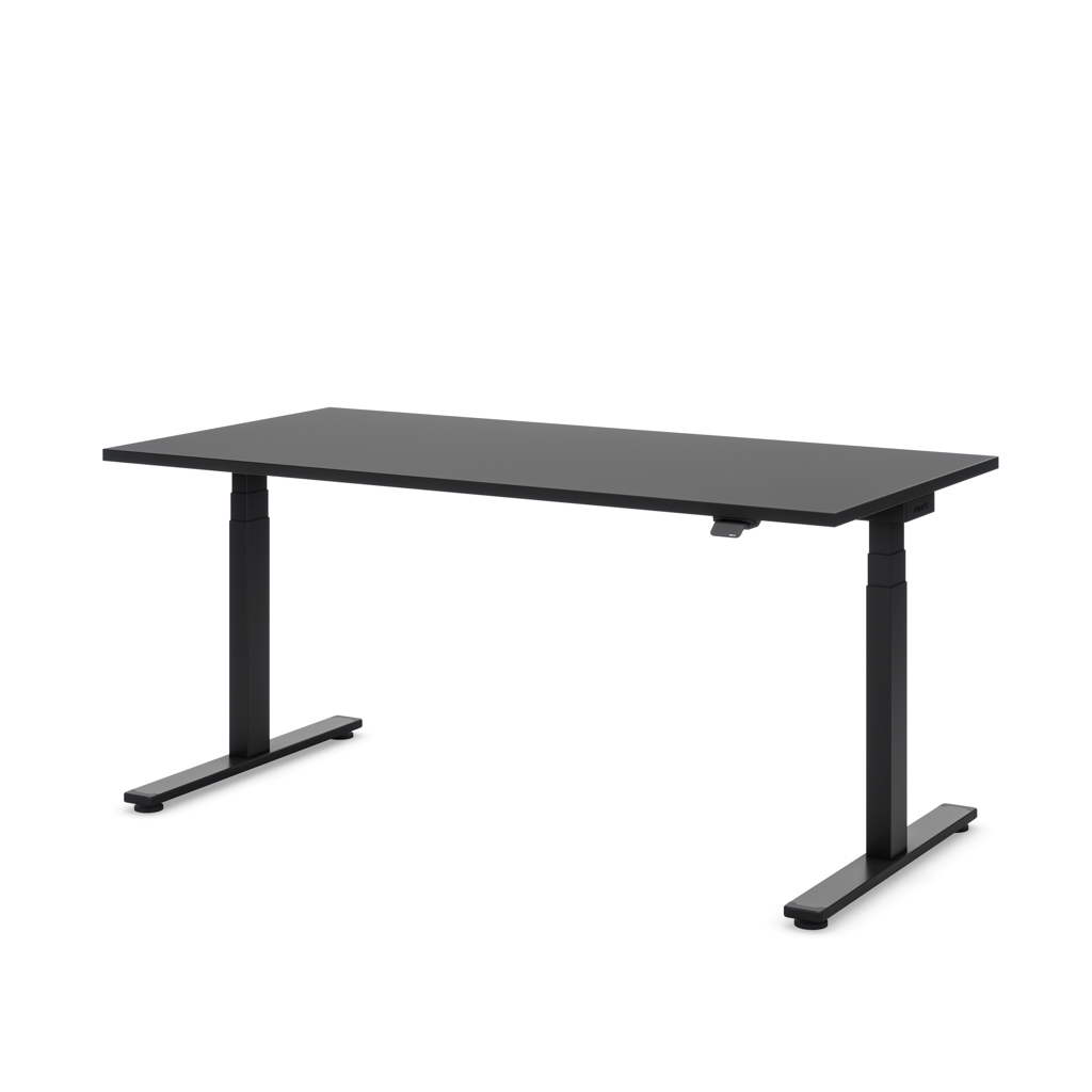 Höhenverstellbarer Schreibtisch Masterlift® Flex Light, Schwarz Dekor/Schwarz 120x80