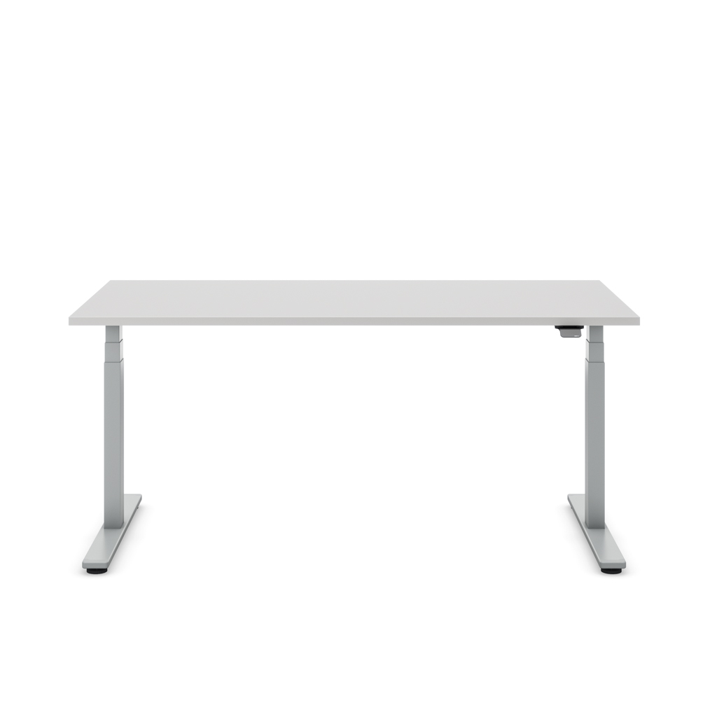Höhenverstellbarer Schreibtisch Masterlift® Flex Light, Lichtgrau Dekor/Silber 180x80