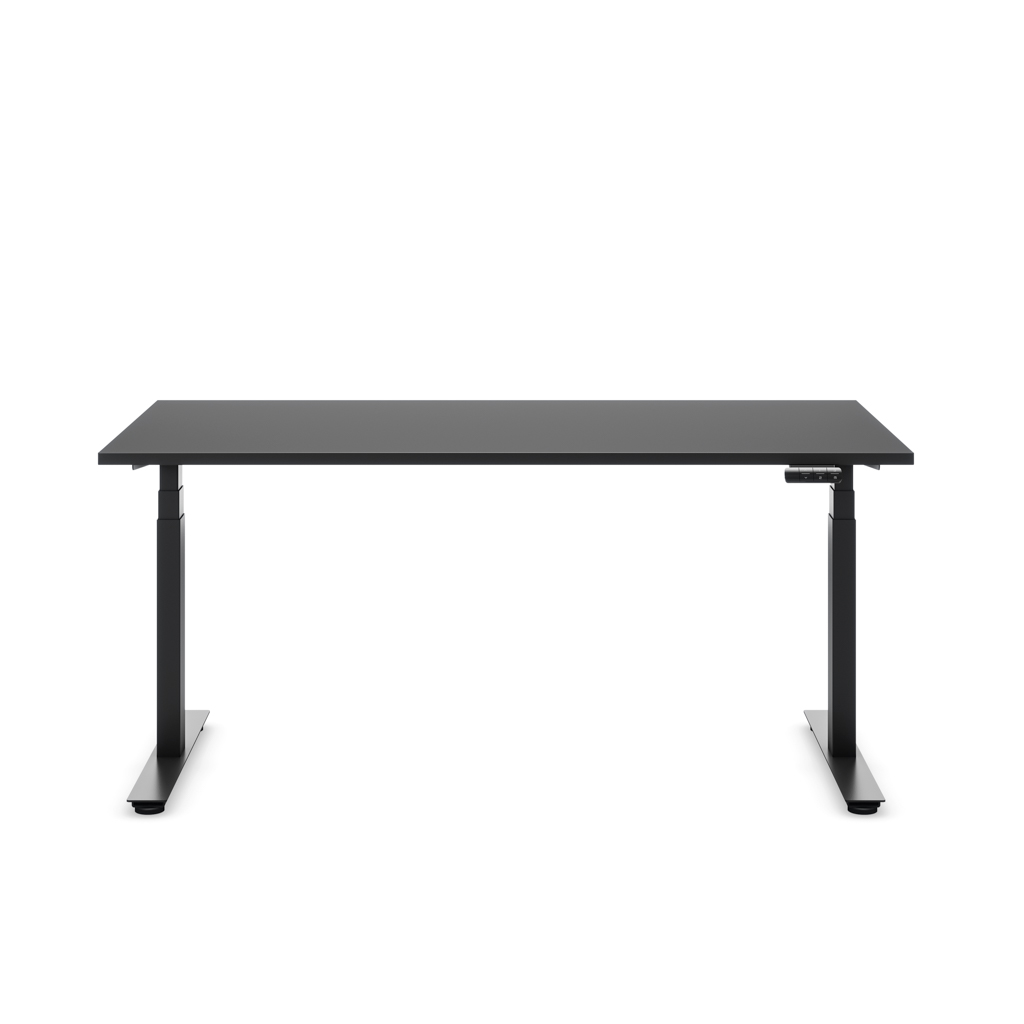Höhenverstellbarer Schreibtisch Ecolift® Plus Schwarz Dekor/Schwarz 120x80