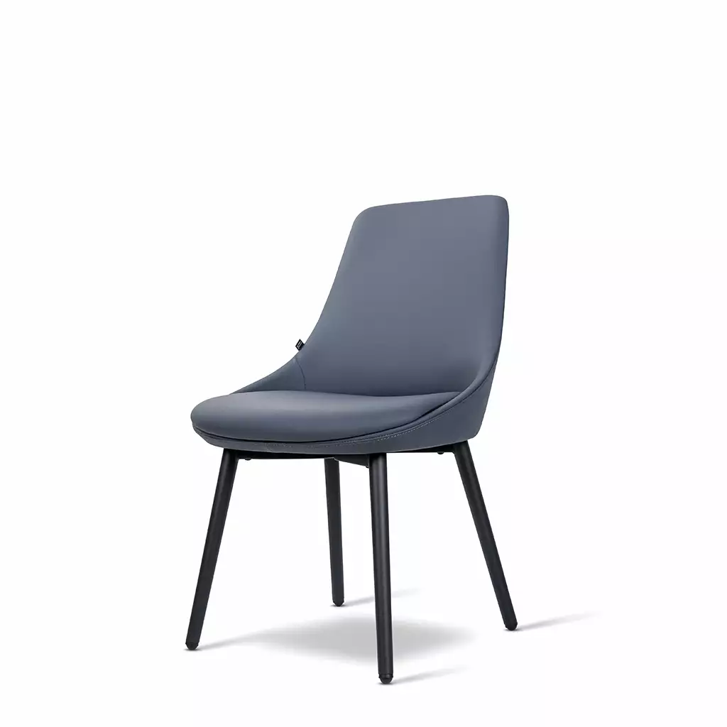 Inwerk Frankie 2 - Polsterstuhl, Kunstleder blaugrau