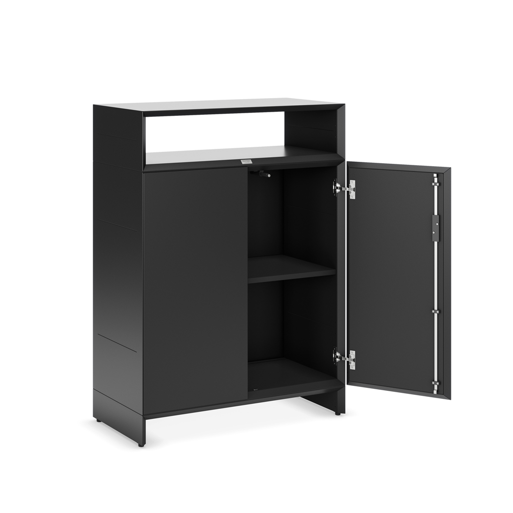 Sideboard Masterbox® B 80 x H 110 cm 2 OH, Schwarz