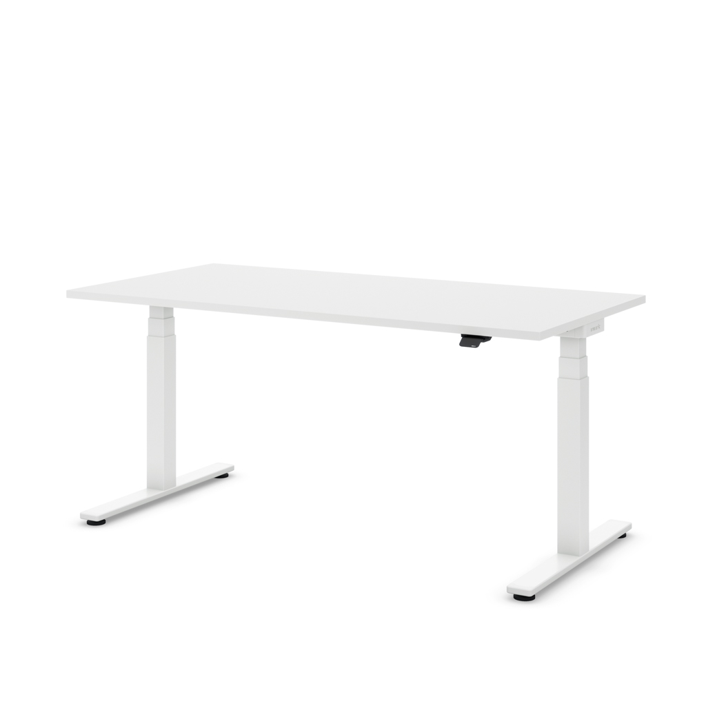 Höhenverstellbarer Schreibtisch Masterlift® Flex Basic, Weiss Dekor/Weiss 140x80