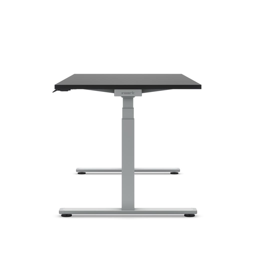 Höhenverstellbarer Schreibtisch Masterlift® Flex Basic, Schwarz Dekor/Silber 120x80