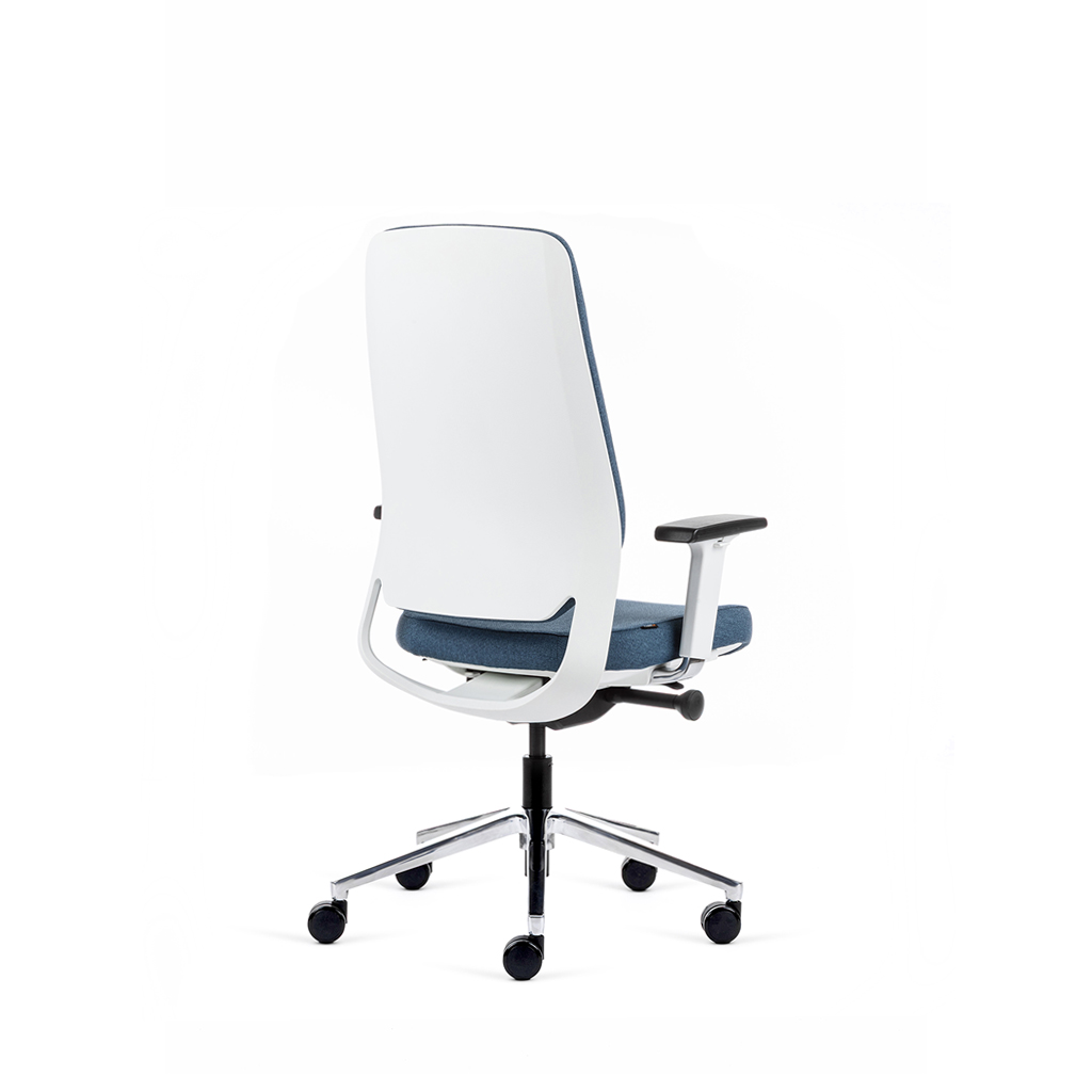 Teamo® Plush - Ergonomischer Bürostuhl, Vollpolster, Weiss/Blau