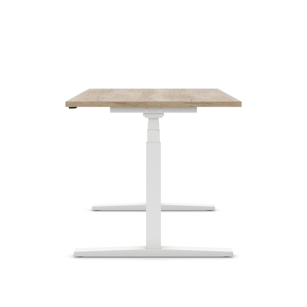 Höhenverstellbarer Schreibtisch Imperio® Lift Q2 Eiche Dekor/Weiss 180x80