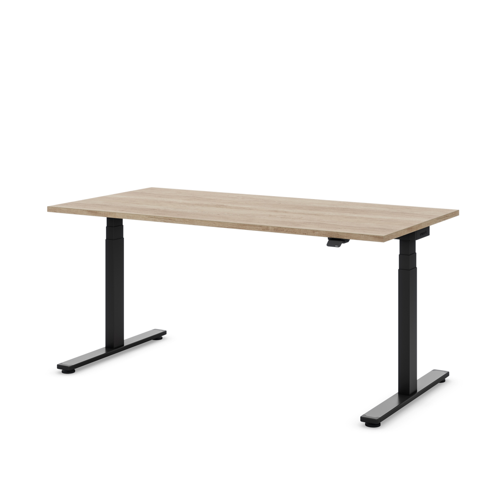 Höhenverstellbarer Schreibtisch Masterlift® Flex Light,  Eiche Dekor/Schwarz 180x80