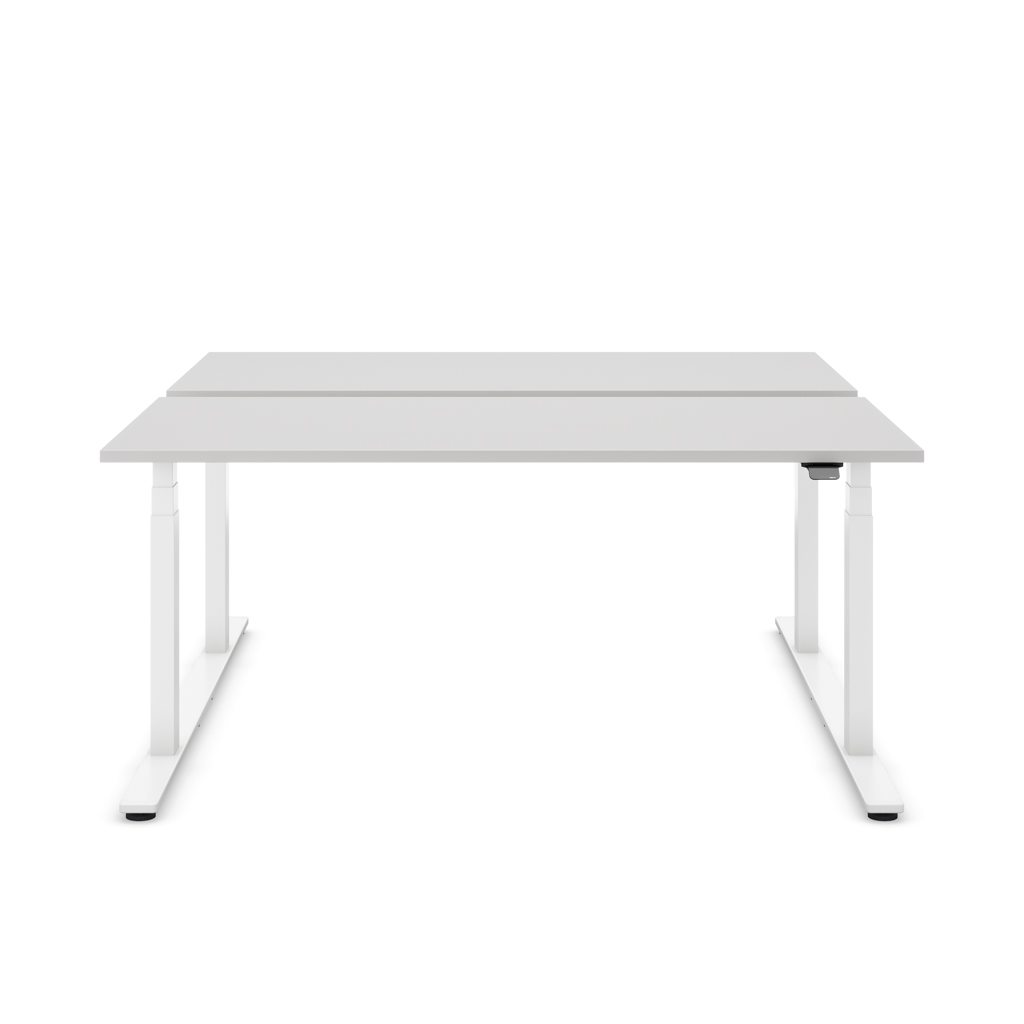 Höhenverstellbarer Team-Schreibtisch Masterlift® Flex Light, Lichtgrau/Weiss 160x80