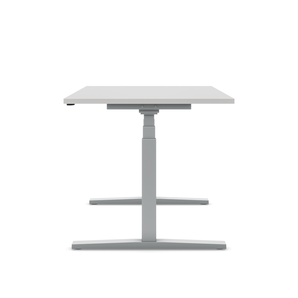 Höhenverstellbarer Schreibtisch Imperio® Lift Q2 Lichtgrau Dekor/Silber 180x80