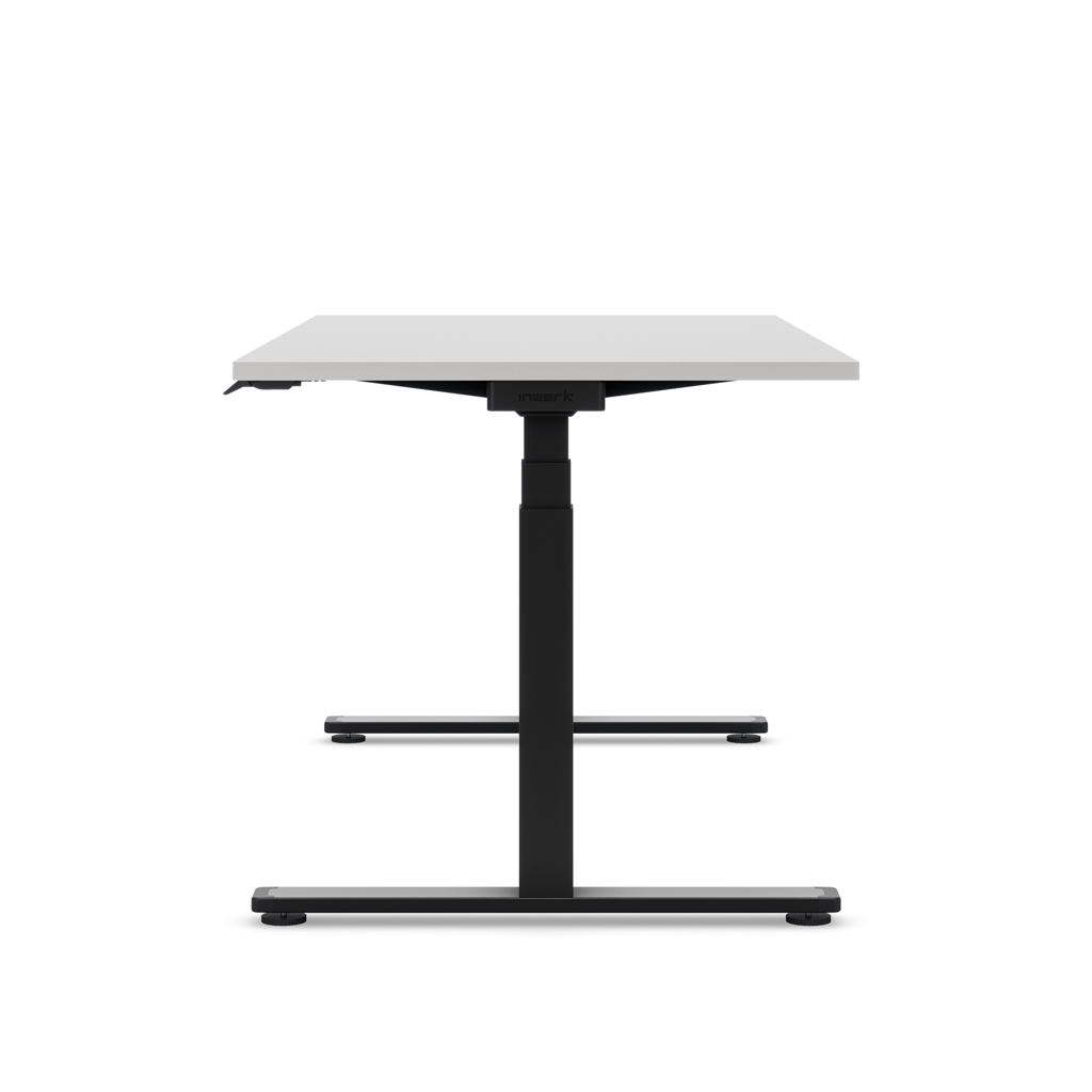 Höhenverstellbarer Schreibtisch Masterlift® Flex Basic, Lichtgrau Dekor/Schwarz 160x80
