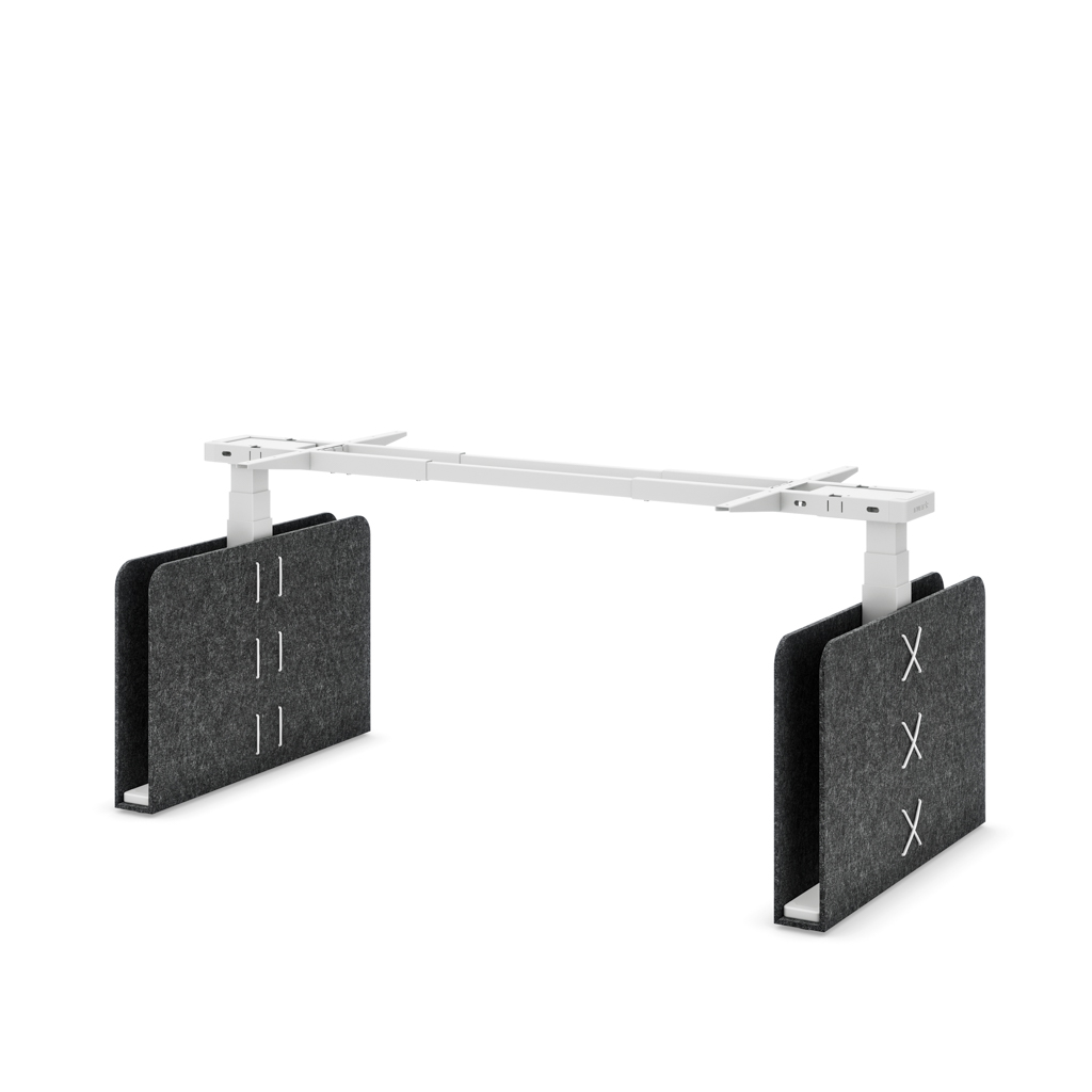 Höhenverst. Tischgestell Masterlift® Flex Akustix®-Edition, Rechteck Dunkelgrau, Weiss