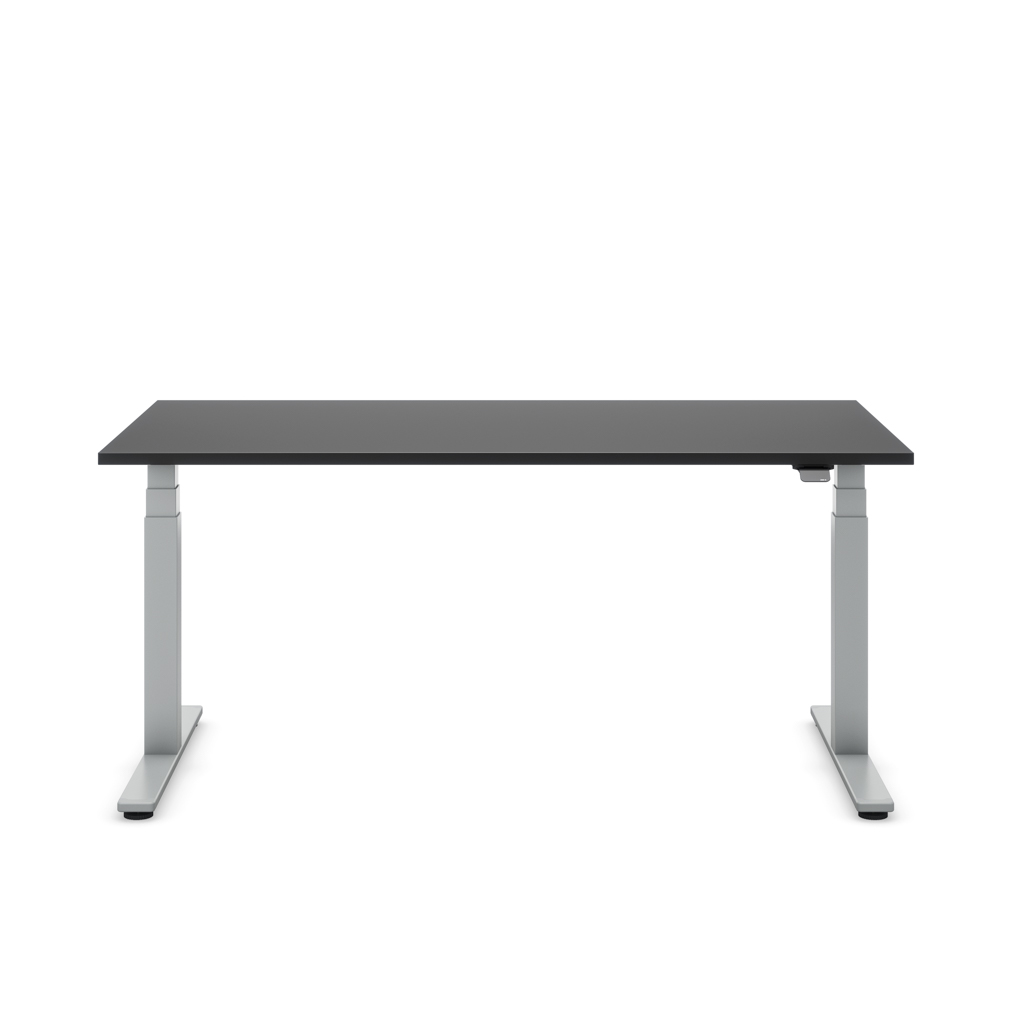 Höhenverstellbarer Schreibtisch Masterlift® Flex Basic, Schwarz Dekor/Silber 120x80