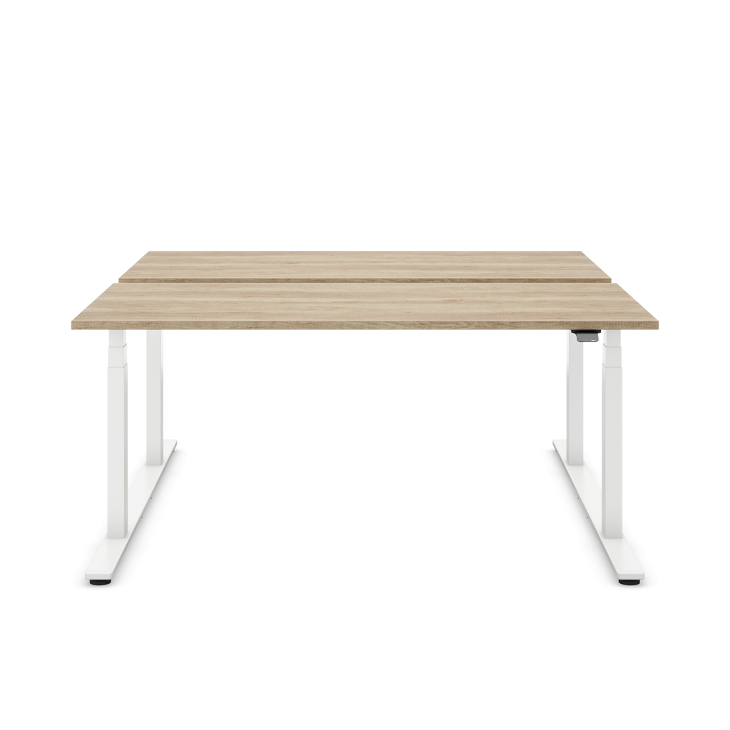 Höhenverstellbarer Team-Schreibtisch Masterlift® Flex Light, Eiche Dekor/Weiss 160x80