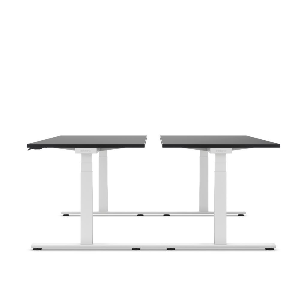 Höhenverstellbarer Team-Schreibtisch Masterlift® Flex Light, Schwarz/Weiss 120x80