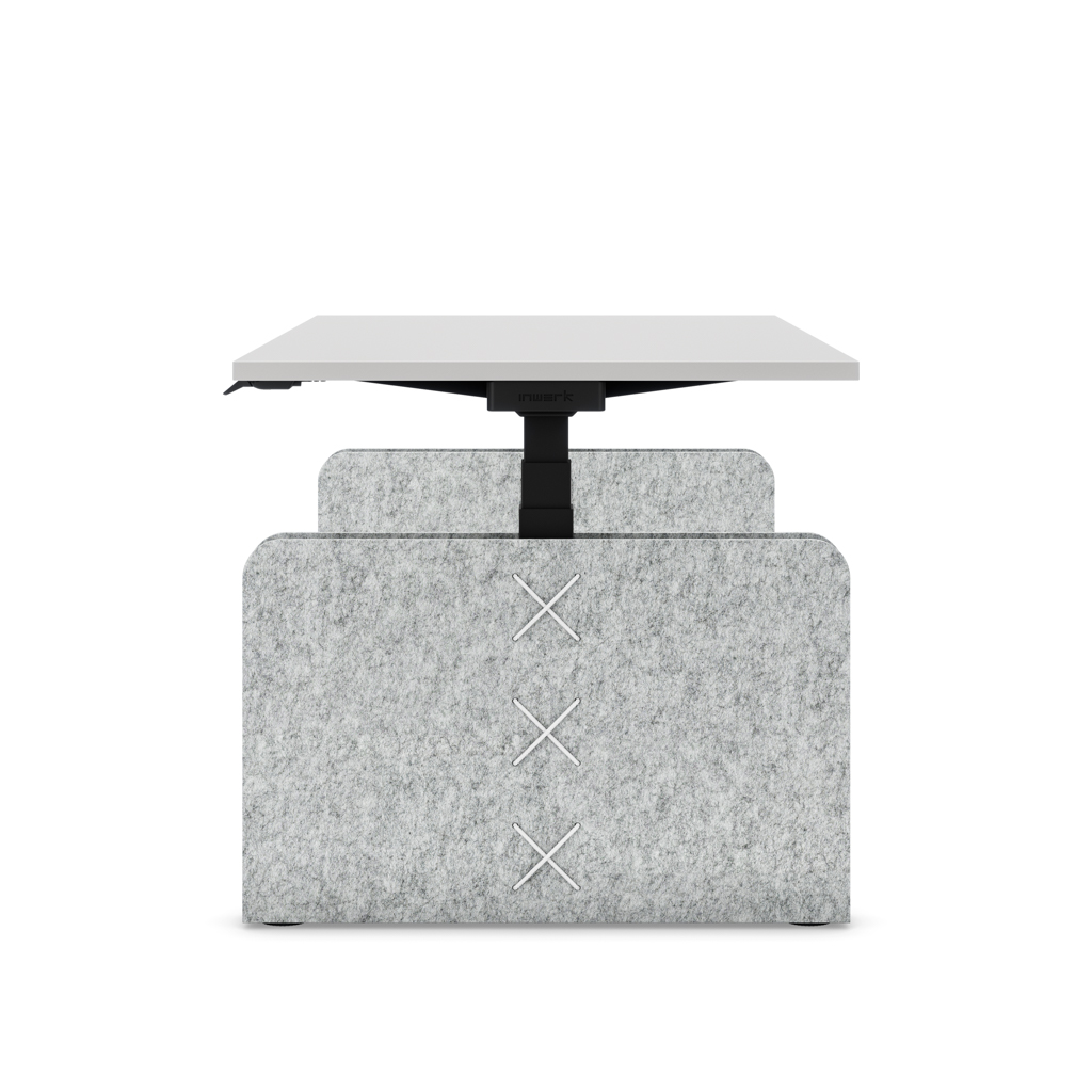 Höhenverstellbarer Schreibtisch Masterlift® Flex Akustix®-Edition, Rechteck Hellgrau, Lichtgrau Dekor/Schwarz 160x80