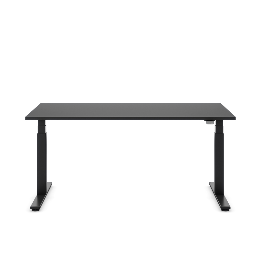 Höhenverstellbarer Schreibtisch Masterlift® Flex Basic, Schwarz Dekor/Schwarz 180x80