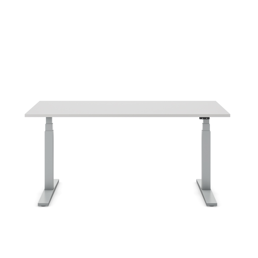 Höhenverstellbarer Schreibtisch Imperio® Lift Q2 Lichtgrau Dekor/Silber 180x80
