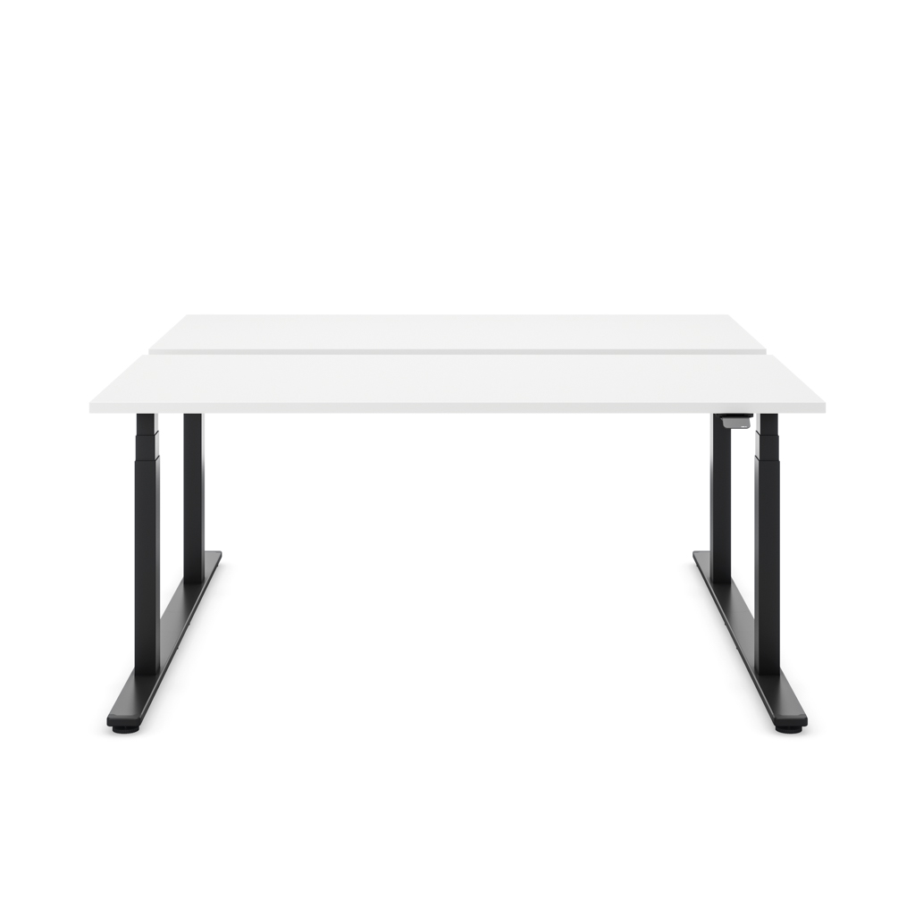 Höhenverstellbarer Team-Schreibtisch Masterlift® Flex Light, Weiss/Schwarz 120x80