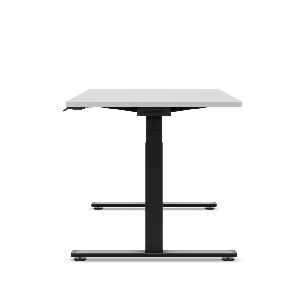 Höhenverstellbarer Schreibtisch Masterlift® Flex Light, Lichtgrau Dekor/Schwarz 160x80