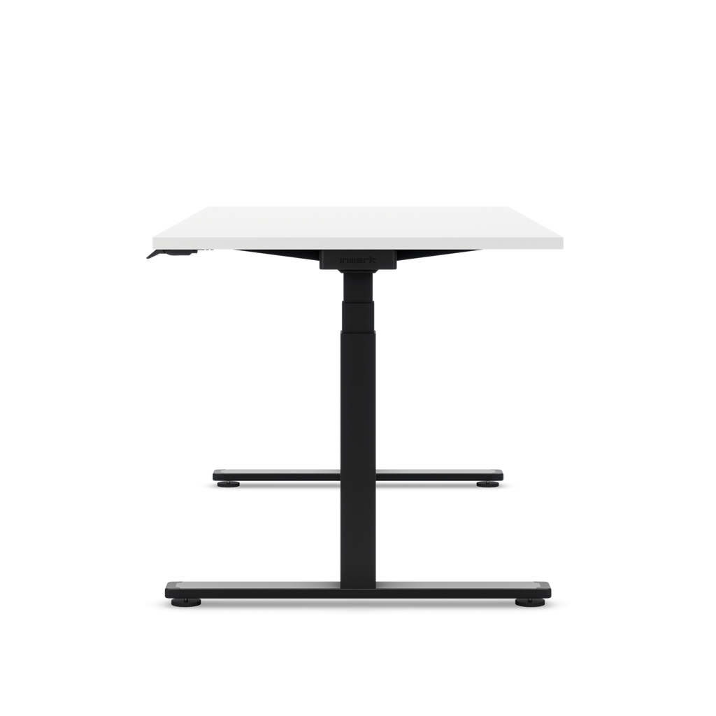 Höhenverstellbarer Schreibtisch Masterlift® Flex Basic, Weiss Dekor/Schwarz 120x80