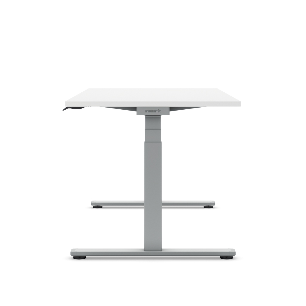 Höhenverstellbarer Schreibtisch Masterlift® Flex Light, Weiss Dekor/Silber 140x80