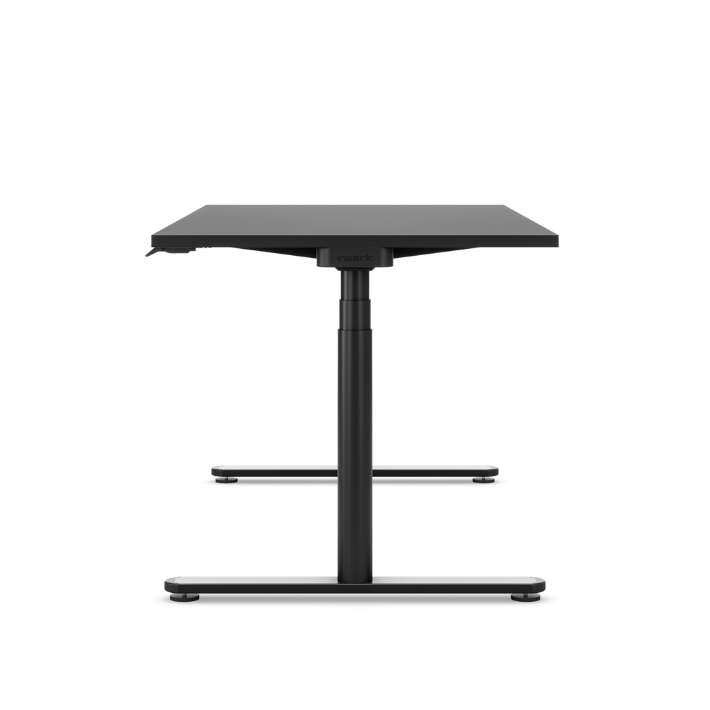 Höhenverstellbarer Schreibtisch Masterlift® Flex Basic rund, Schwarz/Schwarz 120x80
