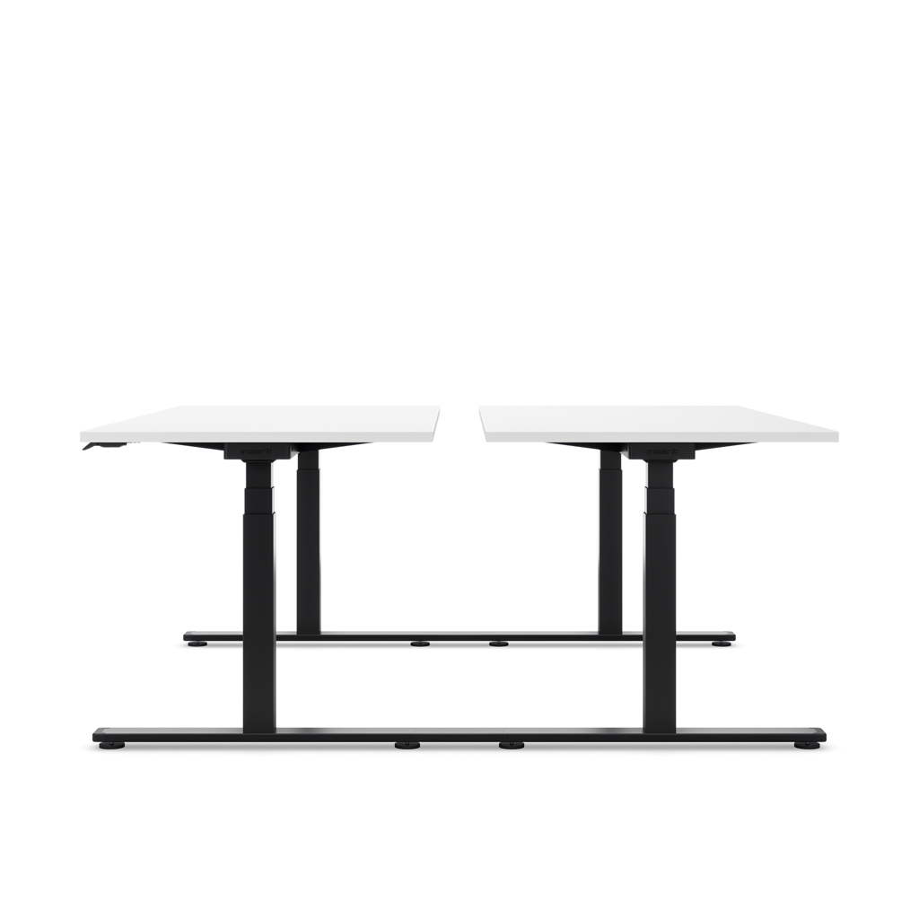 Höhenverstellbarer Team-Schreibtisch Masterlift® Flex Basic, Weiss/Schwarz 120x80