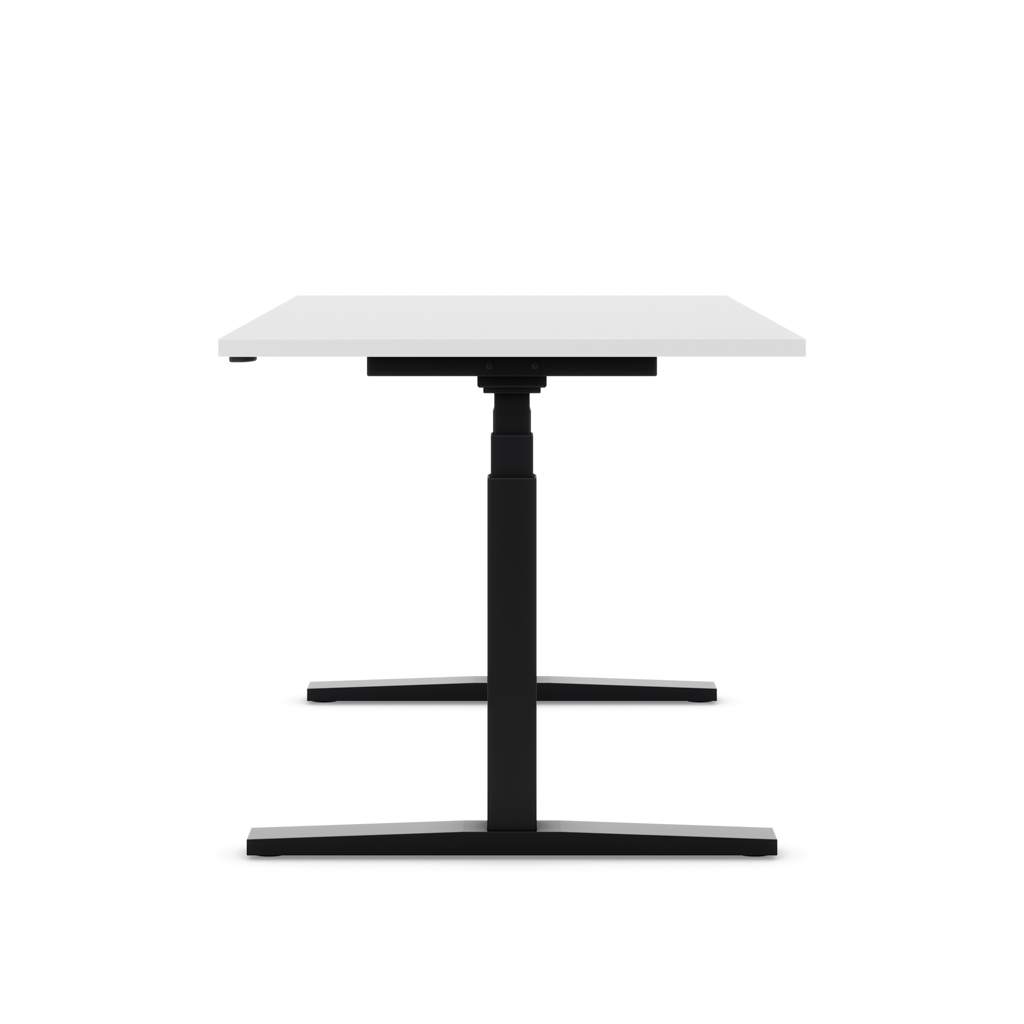 Höhenverstellbarer Schreibtisch Imperio® Lift Q2 Weiß Dekor/Schwarz 120x80