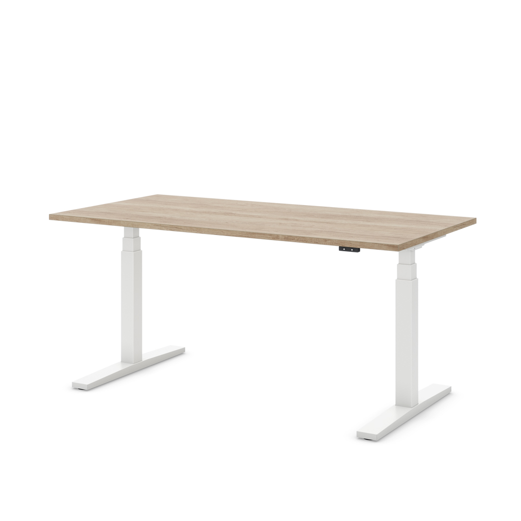Höhenverstellbarer Schreibtisch Imperio® Lift Q2 Eiche Dekor/Weiss 180x80
