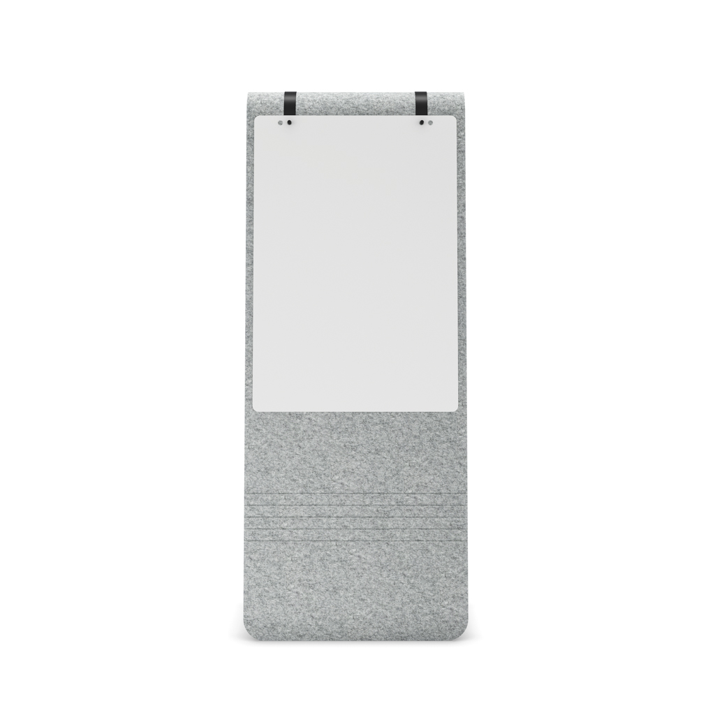 Akustik-Raumteiler Inwerk Sonora® mit Whiteboard Höhe 1800, Kiesel