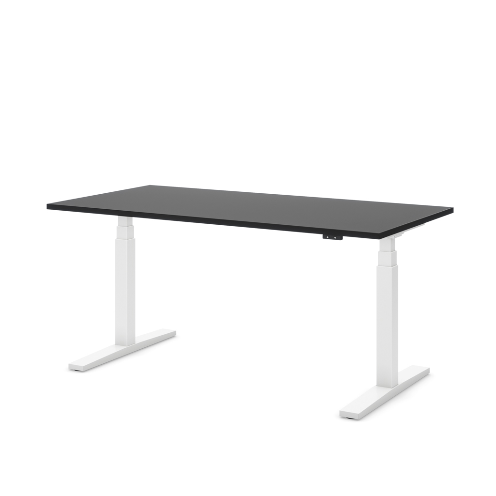 Höhenverstellbarer Schreibtisch Imperio® Lift Q2 Schwarz Dekor/Weiss 160x80