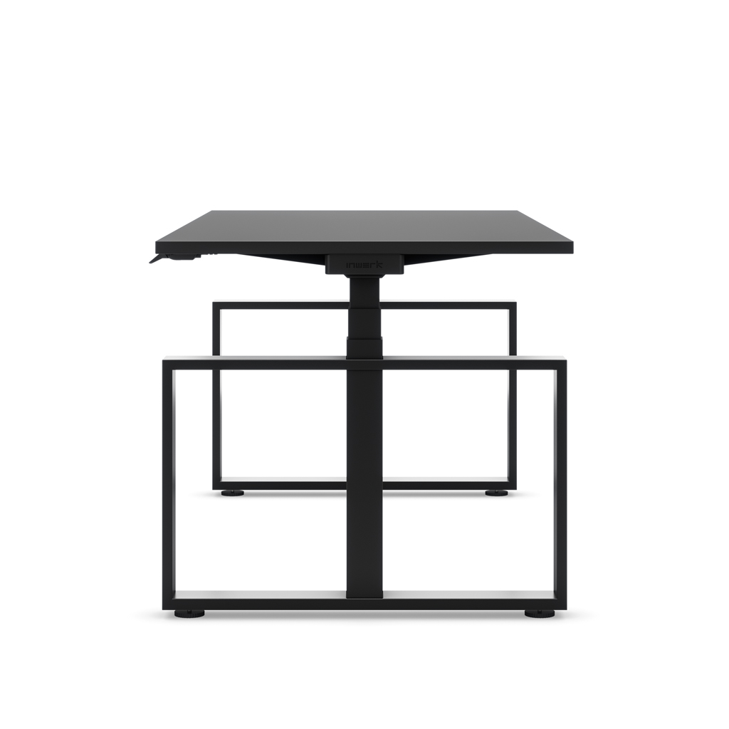 Masterlift® Flex höhenverstellbarer Schreibtisch Loop Stahl Edition Rechteck Schwarz Dekor/Schwarz 120x80