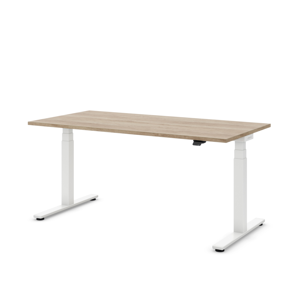Höhenverstellbarer Schreibtisch Masterlift® Flex Basic, Eiche Dekor/Weiss 180x80
