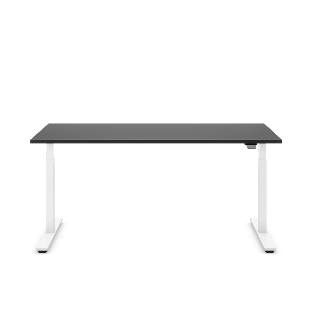 Höhenverstellbarer Schreibtisch Masterlift® Flex Light, Schwarz Dekor/Weiss 180x80