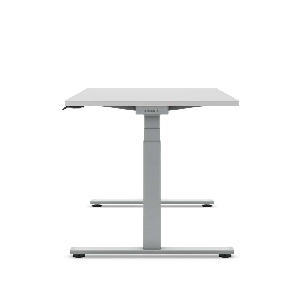 Höhenverstellbarer Schreibtisch Masterlift® Flex Light, Lichtgrau Dekor/Silber 180x80