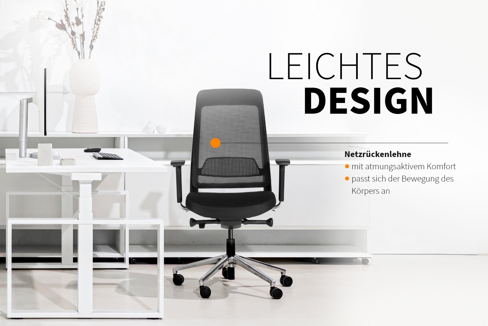 Inwerk Teamo® Original - Ergonomischer Bürostuhl, Schwarz
