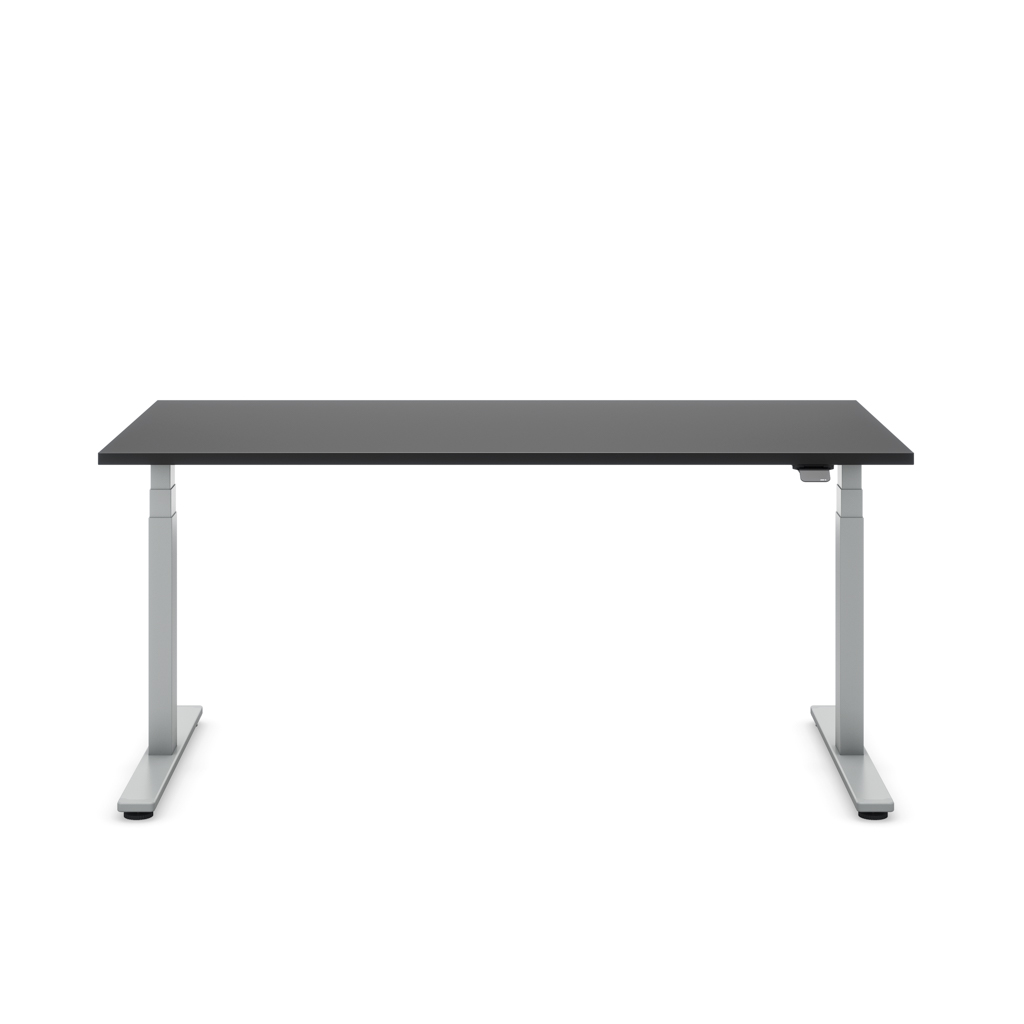 Höhenverstellbarer Schreibtisch Masterlift® Flex Light, Schwarz Dekor/Silber 200x80