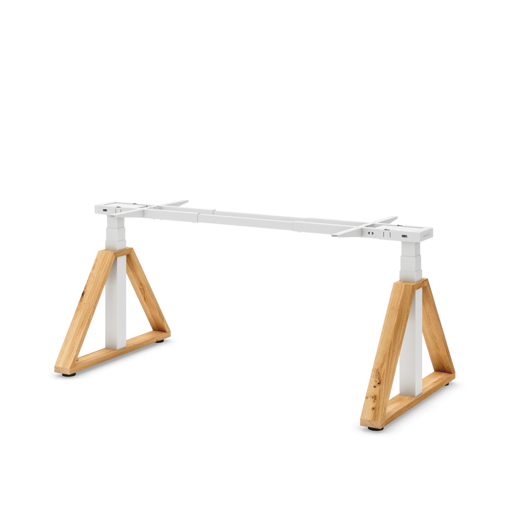 Höhenverst. Tischgestell Masterlift® Flex Loop-Edition, Holz Trapez, Weiss