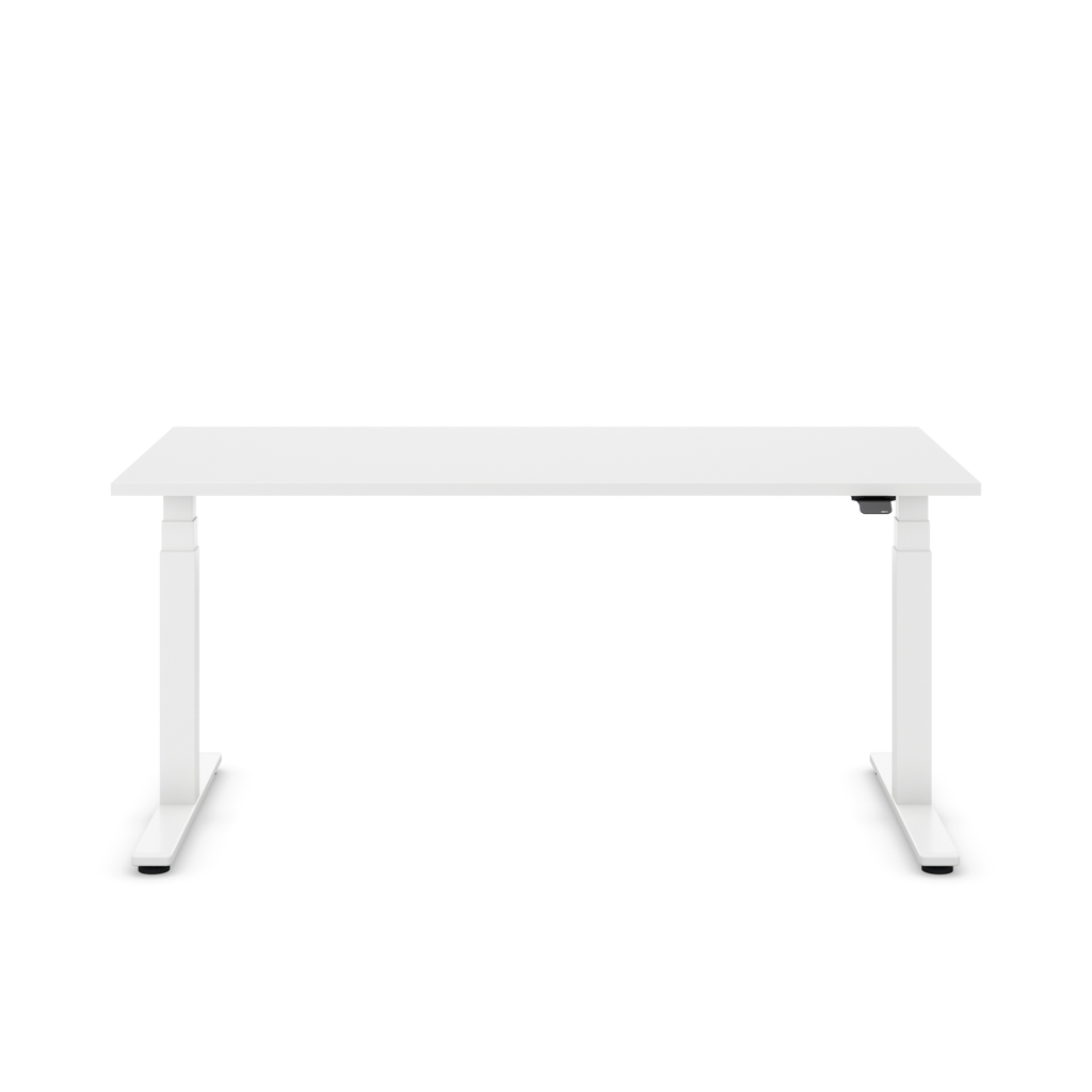 Höhenverstellbarer Schreibtisch Masterlift® Flex Basic, Weiss Dekor/Weiss 140x80