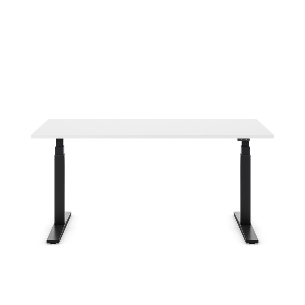 Höhenverstellbarer Schreibtisch Imperio® Lift Q2 Weiß Dekor/Schwarz 120x80