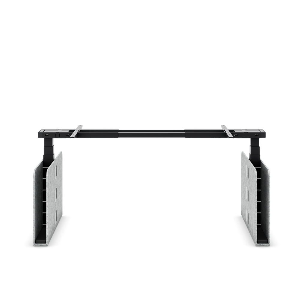 Höhenverst. Tischgestell Masterlift® Flex Akustix®-Edition, Rechteck Hellgrau, Schwarz