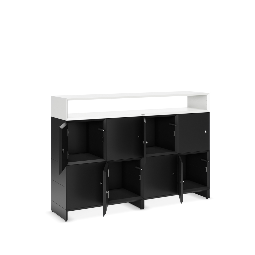 Schließfachschrank Masterbox® B 160 x H 110 cm 2,5 OH, Schwarz/Weiss