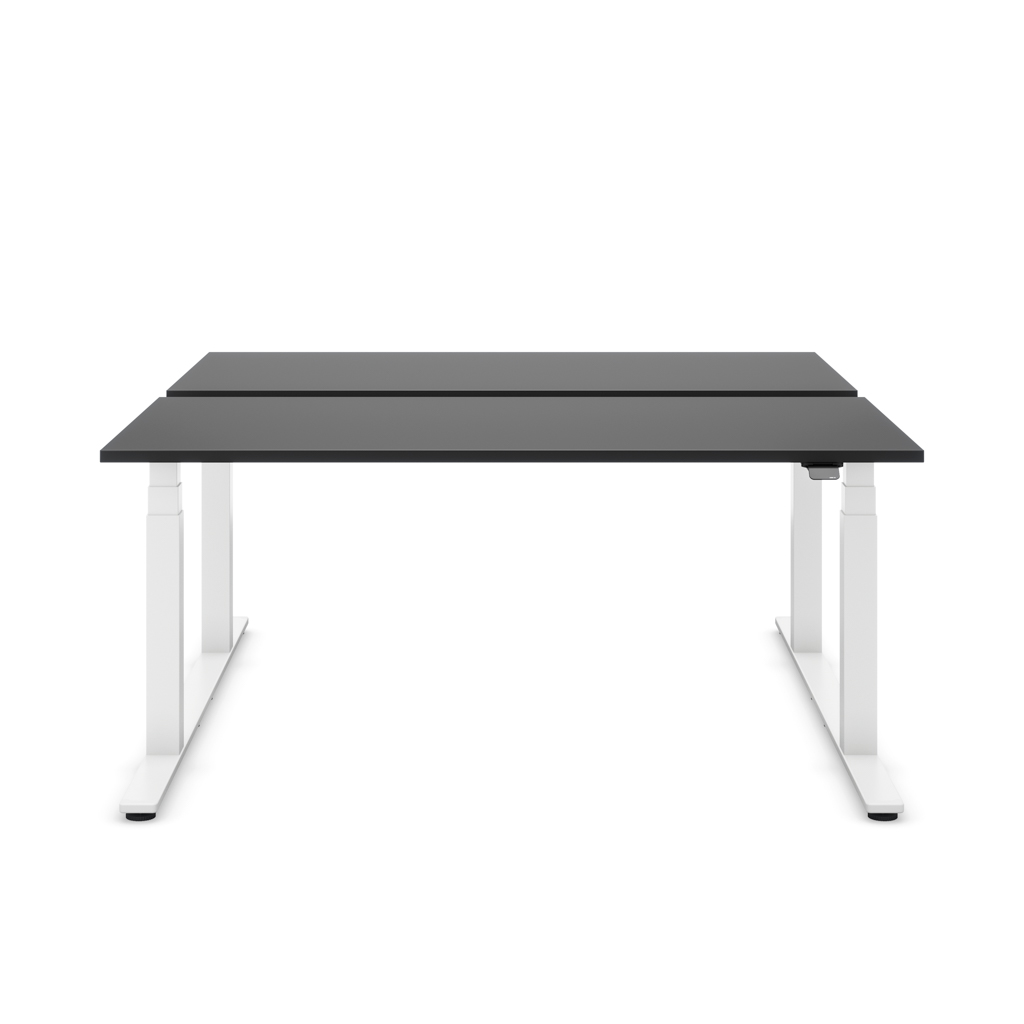 Höhenverstellbarer Team-Schreibtisch Masterlift® Flex Basic, Schwarz/Weiss 120x80
