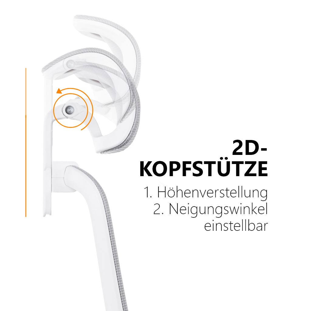 EcoChair 3 - Ergonomischer Bürostuhl, Weiß