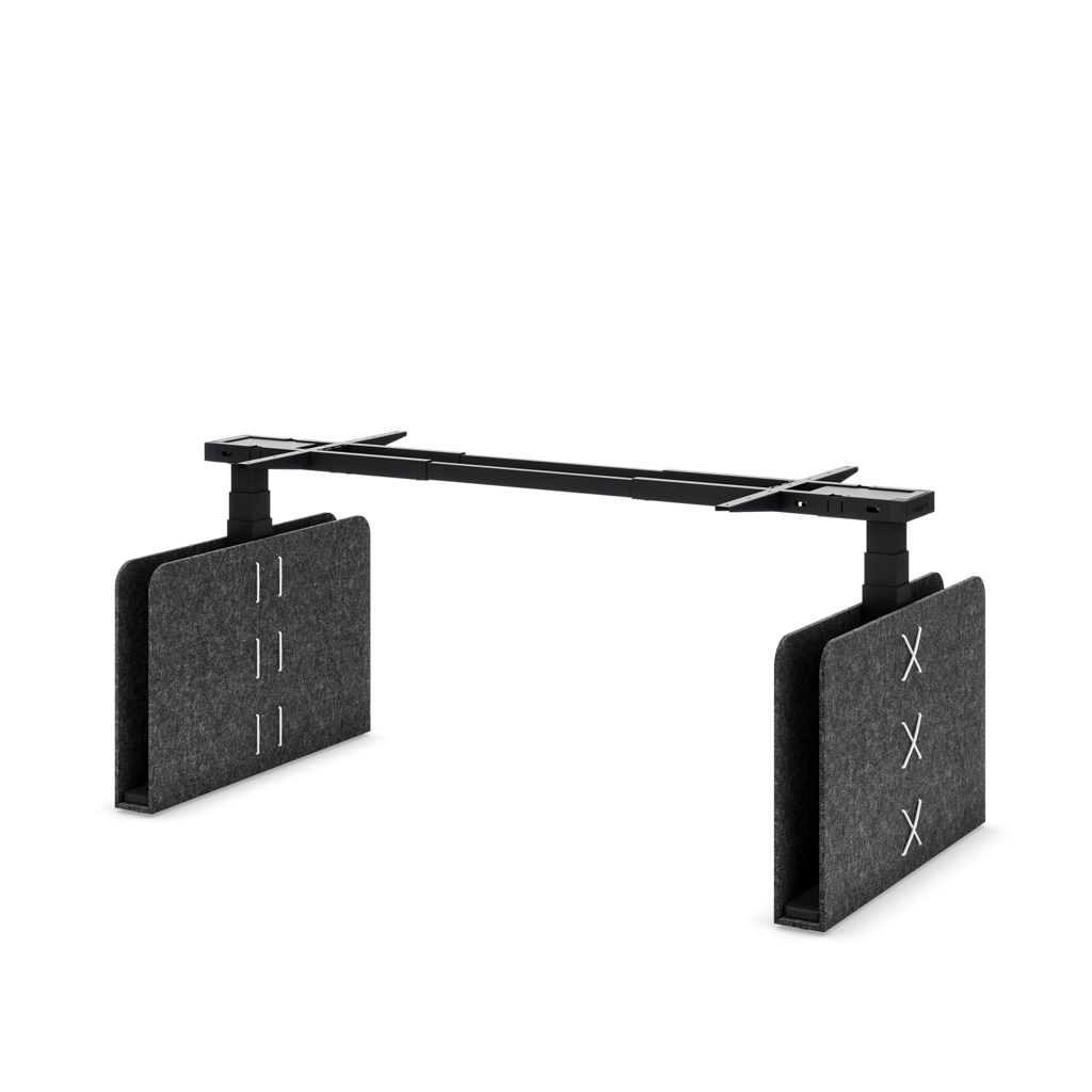 Höhenverst. Tischgestell Masterlift® Flex Akustix®-Edition, Rechteck Dunkelgrau, Schwarz